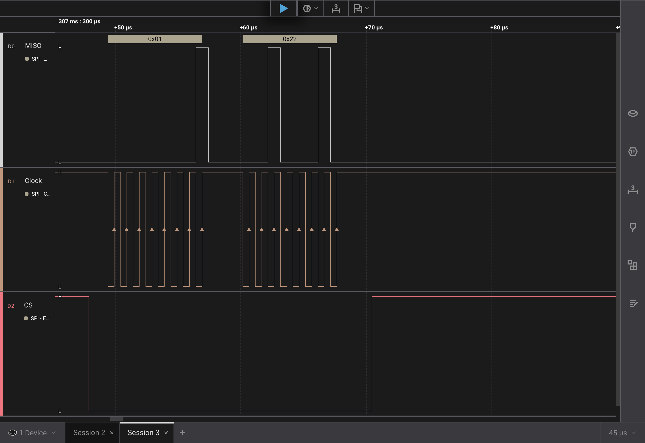 Logic Pro 2 capture of initial spi with chip select working