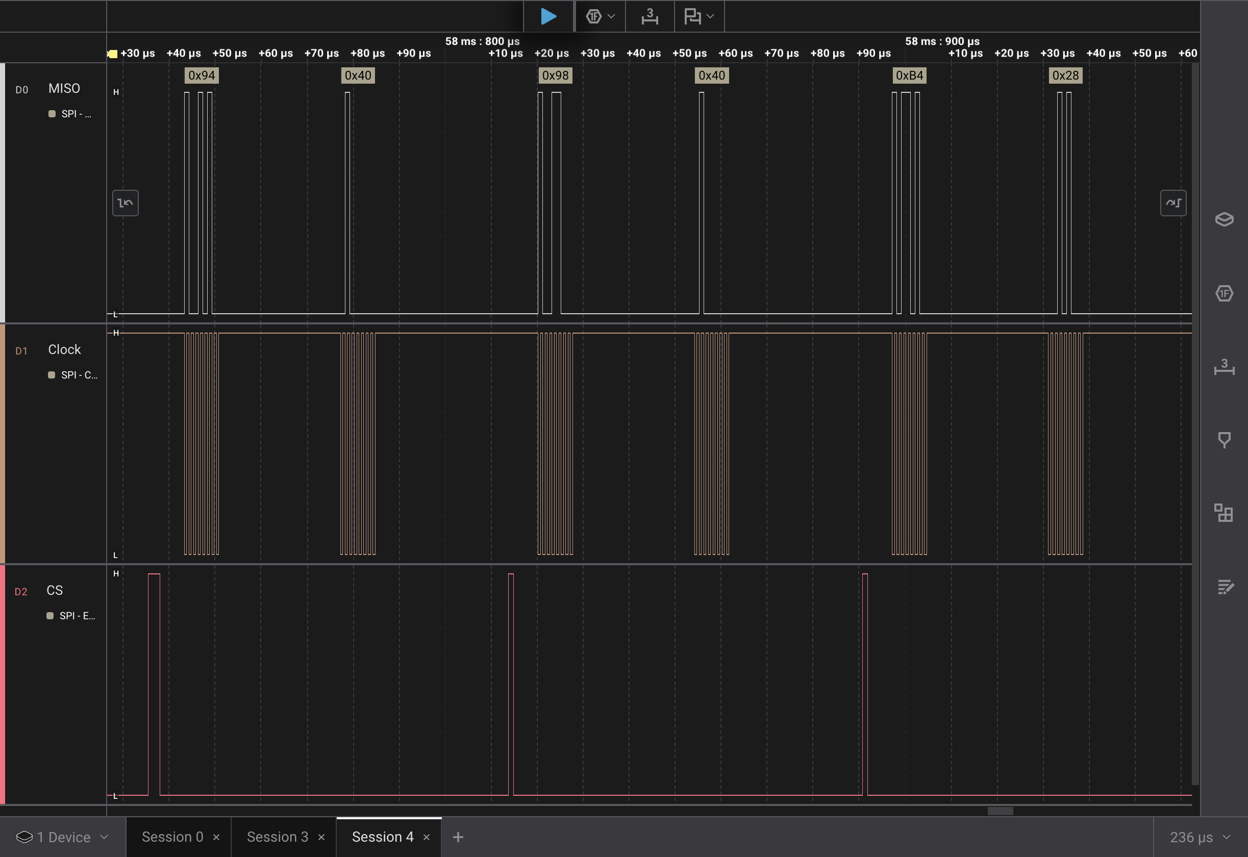 esp32c6 sending PMW3320DB-TYDU power up only using MOSI
