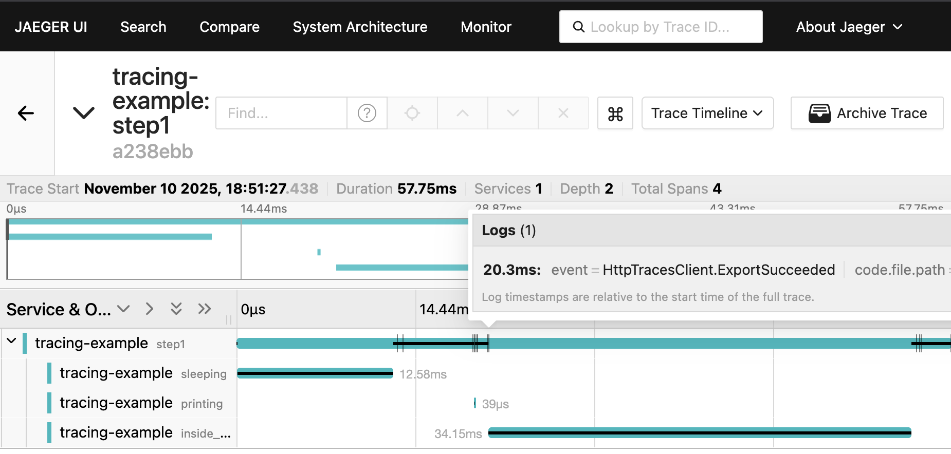 Jaeger Multiple Spans