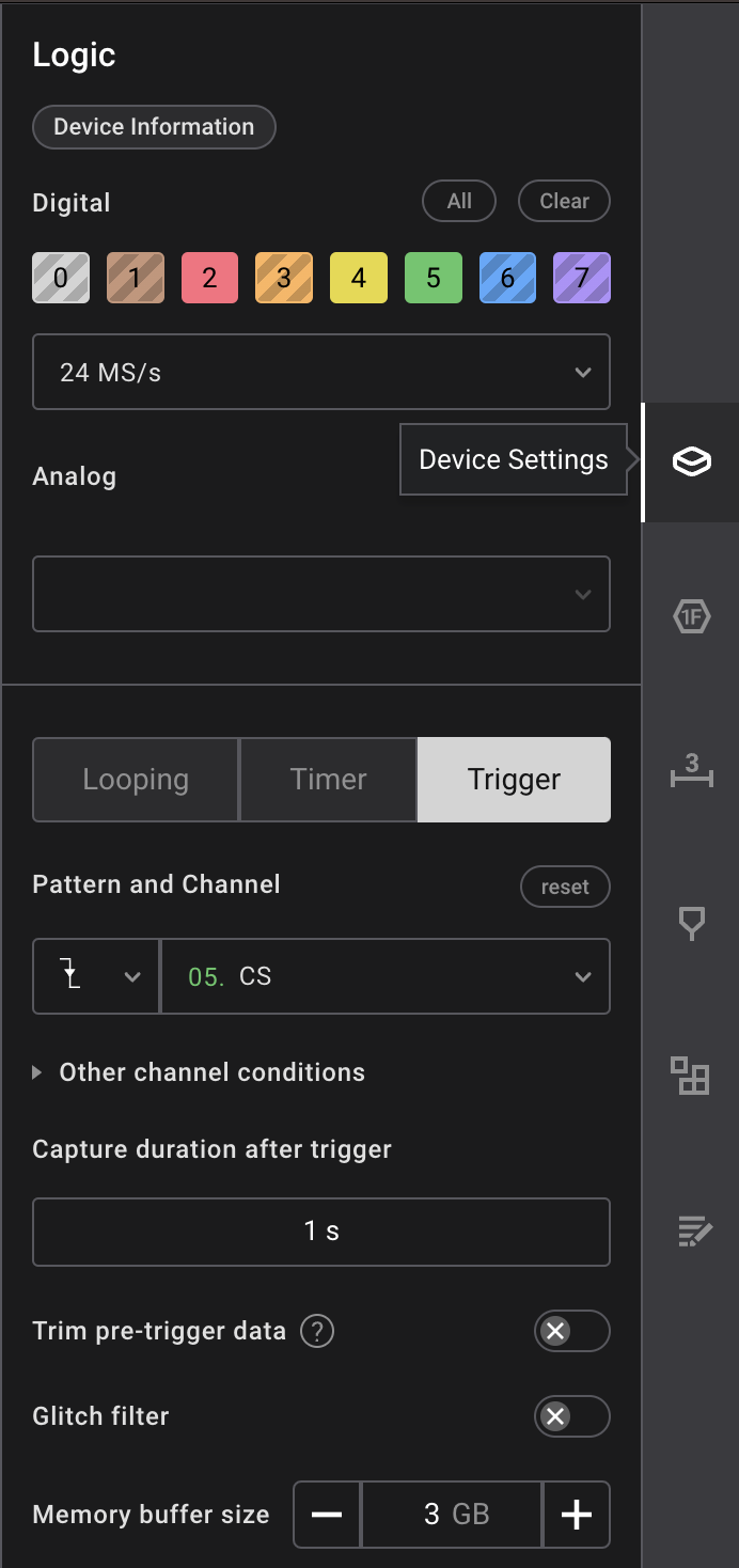 Logic Pro 2 trigger settings dialog